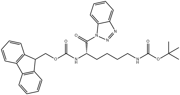 FMOC-Lys(BOC)-Bt Structure