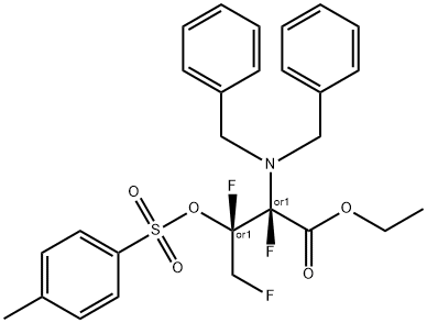 (2S,3S)-Ethyl 2-(dibenzylaMino)-4,4,4-trifluoro-3-(tosyloxy) butanoate 구조식 이미지