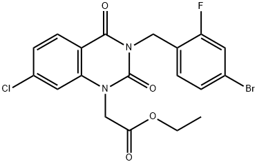 ETHYL [3-(4-BROMO-2-FLUOROBENZYL)-7-CHLORO-2,4-DIOXO-1,2,3,4-TETRAHYDROQUINAZOLIN-1-YL]ACETATE Structure