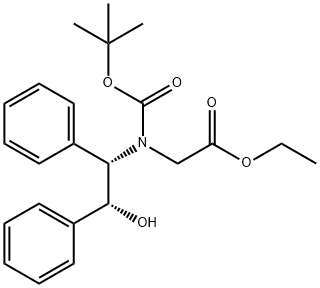 N-(tert-Butyloxycarbonyl)-N-[(1S,2R)-2-hydroxy-1,2-diphenylethyl]-glycine Ethyl Ester 구조식 이미지