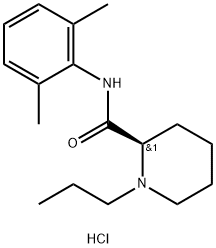 ROPIVACAINE  RELATED  COMPOUND  B  (50 MG) ((R)-(+)-1 -PROPYLPIPERIDINE-2-CARBOXYLIC  ACID (2,6-DIMETHYLPHENYL)-AMIDE   HYDROCHLORIDE MONOHYDRATE) Structure