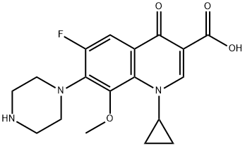 1-Cyclopropyl-6-fluoro-8-Methoxy-4-oxo-7-(piperazin-1-yl)1,4-dihydroquinoline-3-carboxylic acid Structure