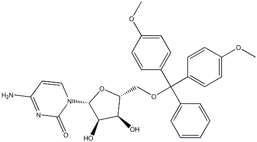 5'-O-[Bis(4-methoxyphenyl)phenylmethyl]cytidine 구조식 이미지