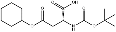 Boc-D-aspartic acid 4-cyslohexyl ester 구조식 이미지
