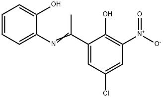 4-CHLORO-2-[1-[(2-HYDROXYPHENYL)IMINO]ETHYL]-6-NITRO-PHENOL Structure