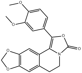 3H-[1,3]Dioxolo[4,5-g]oxazolo[4,3-a]isoquinolin-3-one,  1-(3,4-dimethoxyphenyl)-5,6-dihydro- Structure