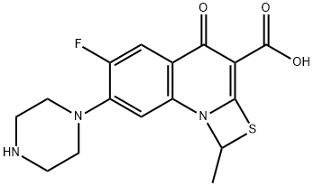 6-Fluoro-1-methyl-4-oxo-7-(1-piperazinyl)-4H-[1,3]thiazeto[3,2-a]quinoline-3-carboxylic acid Structure
