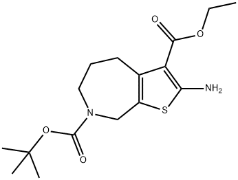 7-tert-butyl 3-ethyl 2-aMino-5,6-dihydro-4H-thieno[2,3-c]azepine-3,7(8H)-dicarboxylate 구조식 이미지