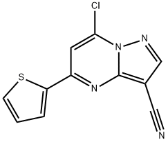 7-chloro-5-(thiophen-2-yl)pyrazolo[1,5-a]pyrimidine-3-carbonitrile Structure