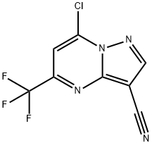 7-클로로-5-(트리플루오로메틸)피라졸로[1,5-a]피리미딘-3-카르보니트릴 구조식 이미지
