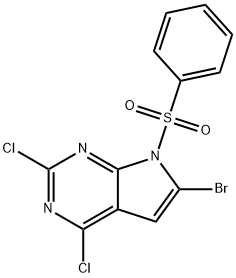 6-Bromo-2,4-dichloro-7-(phenylsulfonyl)-7H-Pyrrolo[2,3-d]pyrimidine Structure