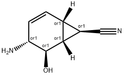 Bicyclo[4.1.0]hept-2-ene-7-carbonitrile, 4-amino-5-hydroxy-, (1alpha,4beta,5alpha,6alpha,7alpha)- (9CI) Structure