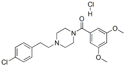 Piperazine, 1-(2-(4-chlorophenyl)ethyl)-4-(3,5-dimethoxybenzoyl)-, mon ohydrochloride Structure