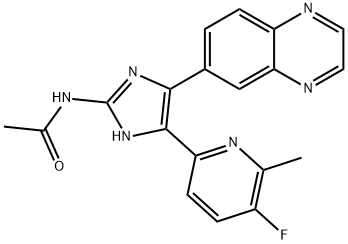 AcetaMide, N-[5-(5-fluoro-6-Methyl-2-pyridinyl)-4-(6-quinoxalinyl)-1H-iMidazol-2-yl]- Structure