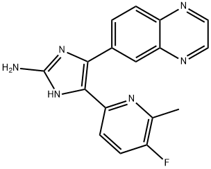 1H-IMidazol-2-aMine, 5-(5-fluoro-6-Methyl-2-pyridinyl)-4-(6-quinoxalinyl)- 구조식 이미지