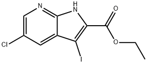 1H-Pyrrolo[2,3-b]pyridine-2-carboxylic acid, 5-chloro-3-iodo-, ethyl ester Structure