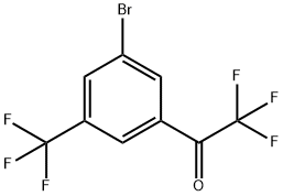 1-[3-Bromo-5-(trifluoromethyl)phenyl]-2,2,2-trifluoroethan-1-one, 3-Bromo-5-(trifluoroacetyl)benzotrifluoride 구조식 이미지