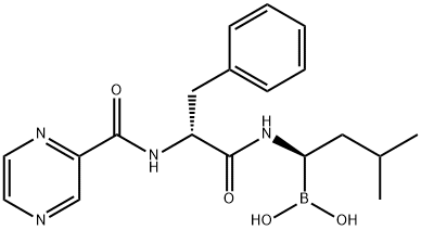 ((R)-3-Methyl-1-((R)-3-phenyl-2-(pyrazine-2-carboxaMido)propanaMido)butyl)boronic acid 구조식 이미지