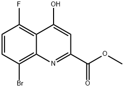 메틸8-브로모-5-플루오로-4-히드록시퀴놀린-2-카르복실레이트 구조식 이미지