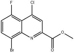 메틸8-브로모-4-클로로-5-플루오로퀴놀린-2-카르복실레이트 구조식 이미지