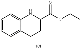 2-Quinolinecarboxylic acid, 1,2,3,4-tetrahydro-, ethyl ester, hydrochloride 구조식 이미지