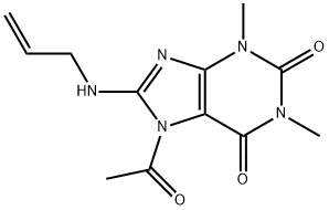 1H-Purine-2,6-dione,  7-acetyl-3,7-dihydro-1,3-dimethyl-8-(2-propenylamino)-  (9CI) Structure