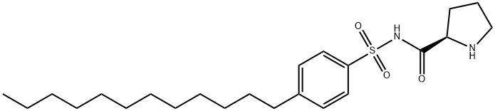 (R)-N-(4-도데실페닐설포닐)피롤리딘-2-카르복사미드 구조식 이미지