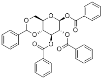 4,6-디-O-벤질리덴-1,2,3-트리-O-벤조일-β-D-글루코피라노스 구조식 이미지