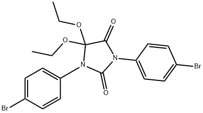 1,3-BIS(4-브로모페닐)-5,5-디에톡시-2,4-이미다졸리딘디온 구조식 이미지