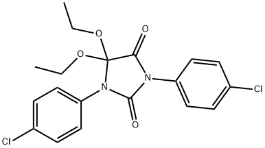 1,3-BIS(4-클로로페닐)-5,5-디에톡시-2,4-이미다졸리딘디온 구조식 이미지