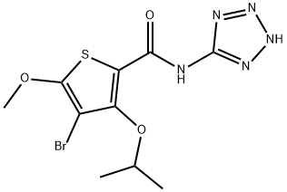 4-Bromo-5-methoxy-3-(1-methylethoxy)-N-(1H-tetrazole-5-yl)-2-thiophenecarboxamide 구조식 이미지