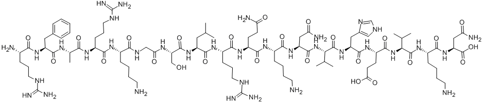 H-ARG-PHE-ALA-ARG-LYS-GLY-SER-LEU-ARG-GLN-LYS-ASN-VAL-HIS-GLU-VAL-LYS-ASN-OH Structure