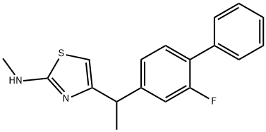 4-(1-(2-fluoro-4-biphenyl)ethyl)-2-methylaminothiazole Structure