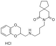 8-[4-(1,4-Benzodioxan-2-ylmethylamino)butyl]-8-azaspiro[4.5]decane-7,9-dione hydrochloride 구조식 이미지