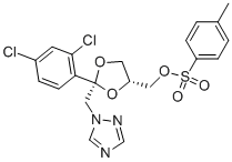 cis-[2-(2,4-Dichlorophenyl)-2-(1H-1,2,4-triazol-1-ylmethyl)-1,3-dioxolan-4-yl]methyl-p-toluenesulfonate Structure