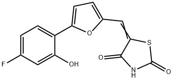2,4-Thiazolidinedione, 5-[[5-(4-fluoro-2-hydroxyphenyl)-2-furanyl]Methylene]- 구조식 이미지