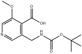 3-((tert-Butoxycarbonylamino)methyl)-5-methoxyisonicotinic acid 구조식 이미지