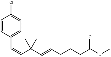 9-(4-chlorophenyl) 7,7-dimethyl-5,8-nonadienoic acid methyl ester Structure