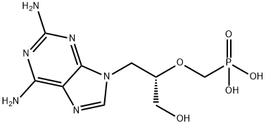 9-(3-hydroxy-2-phosphonomethoxypropyl)-2,6-diaminopurine Structure