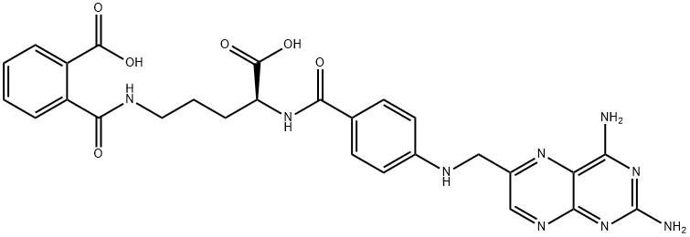 2-[[(4S)-4-carboxy-4-[[4-[(2,4-diaminopteridin-6-yl)methylamino]benzoy l]amino]butyl]carbamoyl]benzoic acid Structure