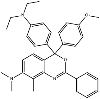 4H-3,1-Benzoxazin-7-amine, 4-4-(diethylamino)phenyl-4-(4-methoxyphenyl)-N,N,8-trimethyl-2-phenyl- 구조식 이미지