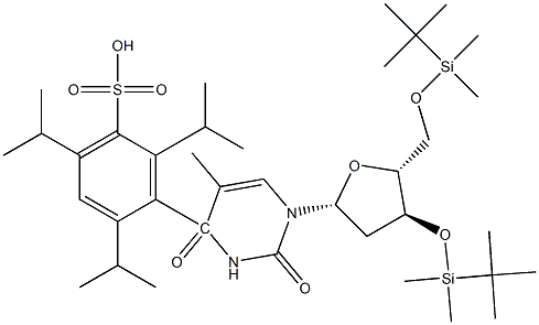 3',5'-BIS-O-(T-부틸디메틸실릴)-O4-(2,4,6-트리이소프로필-페닐술포닐)티미딘 구조식 이미지