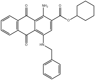 1-Amino-4-[(m-tolyl)amino]-9,10-dioxo-9,10-dihydroanthracene-2-carboxylic acid cyclohexyl ester Structure