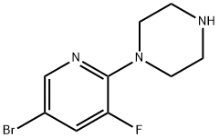 1-(5-Bromo-3-fluoropyridin-2-yl)piperazine Structure