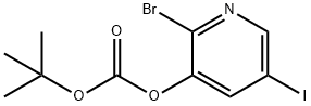 2-Bromo-5-iodopyridin-3-yl tert-butyl carbonate Structure