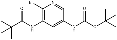 tert-Butyl 6-bromo-5-pivalamidopyridin-3-ylcarbamate Structure