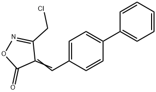 (4E)-4-(biphenyl-4-ylmethylene)-3-(chloromethyl)isoxazol-5(4H)-one 구조식 이미지
