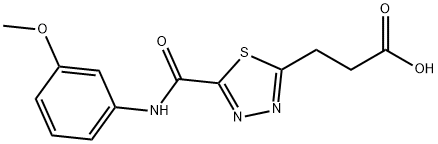 3-(5-{[(3-methoxyphenyl)amino]carbonyl}-1,3,4-thiadiazol-2-yl)propanoic acid Structure