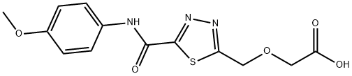 [(5-{[(4-methoxyphenyl)amino]carbonyl}-1,3,4-thiadiazol-2-yl)methoxy]acetic acid Structure