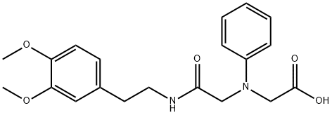 [(2-{[2-(3,4-dimethoxyphenyl)ethyl]amino}-2-oxoethyl)(phenyl)amino]acetic acid 구조식 이미지